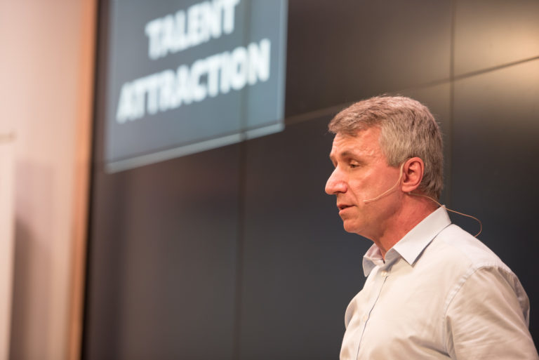 Paolo Gaudiano at TEDxFultonStreet 2018 (photo by Aaron Sylvan) taken 2018-06-02 image#002
