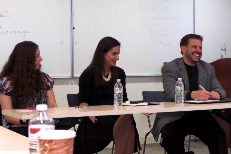 Aaron Sylvan entertaining the panel while speaking at NY Entrepreneurship Week