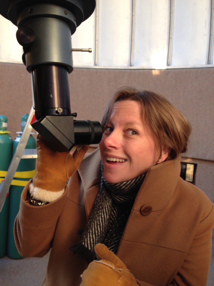 Janet Sylvan - looking through the telescope at Clay Observatory adventure with TEDxBeaconStreet