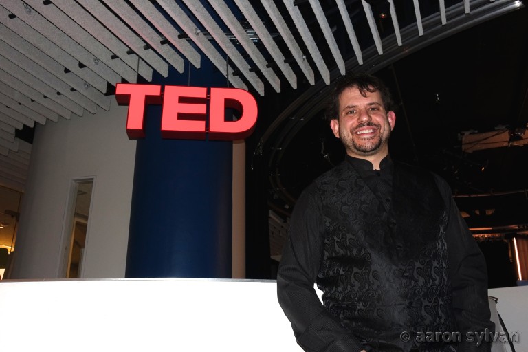 Aaron Sylvan at TED@250, inside TED Conference Headquarters