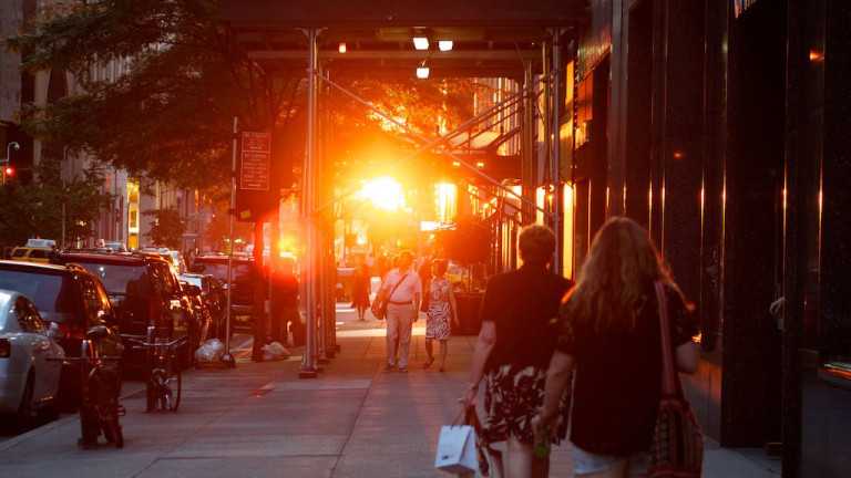 Manhattanhenge - the day when the sunset aligns with the streets of Manhattan