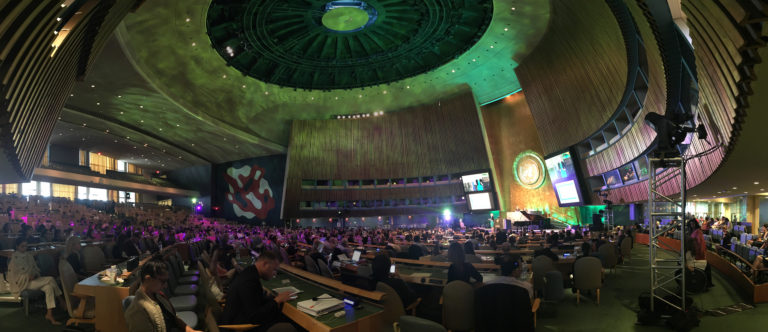 Panoramic view of the UN General Assembly (15 photos stitched together)