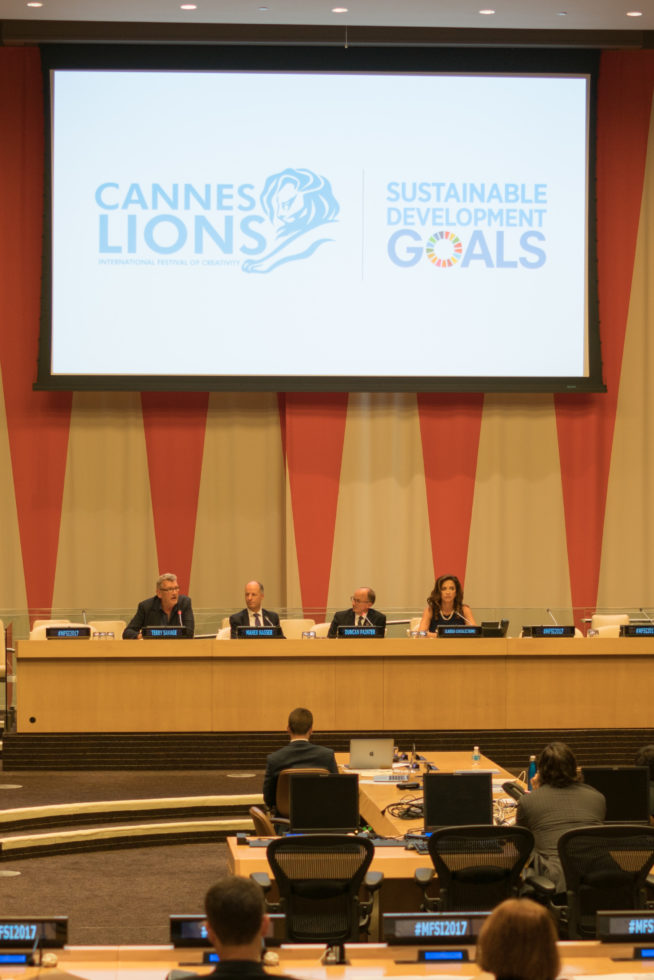 Cannes Lions supporting the SDGs at United Nations by using the global strength of its brand to give awards for SDG work