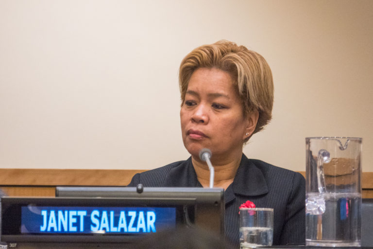 Janet Salazar, organizer at Power of Collaboration at UN (photo by Aaron Sylvan) taken 2018-03-05