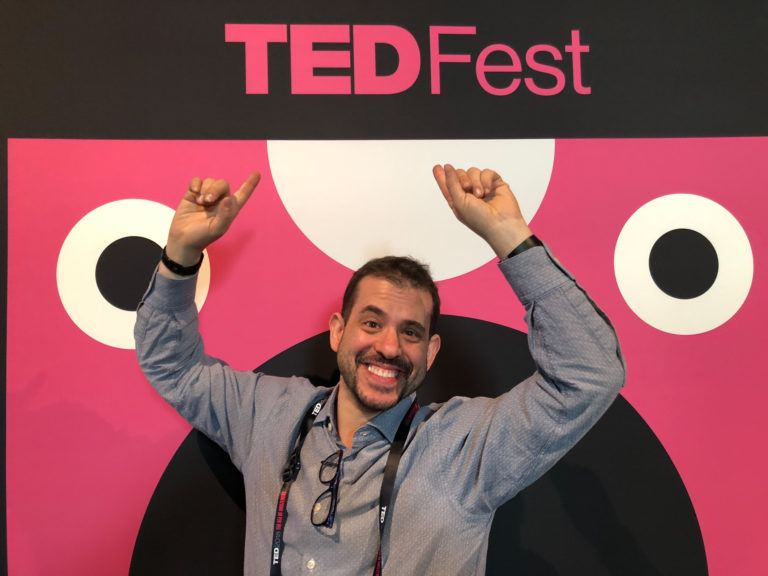 Aaron Sylvan at TEDFest 2018 Selfie Board