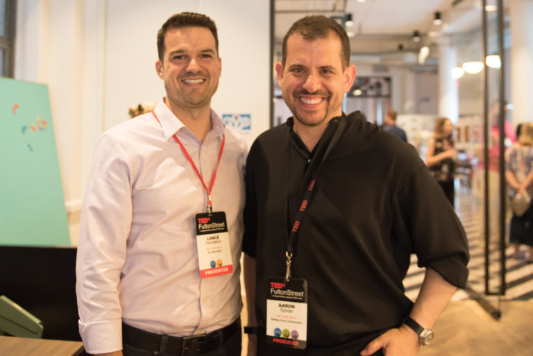 Aaron Sylvan and Lance Pendleton at TEDxFultonStreet 2018 (photo by Aaron Sylvan) taken 2018-06-02 image#001