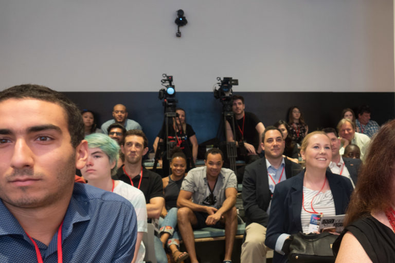 Audience at TEDxFultonStreet 2018 (photo by Janet Esquirol Sylvan) taken at 15-10-41 on 2018-06-02