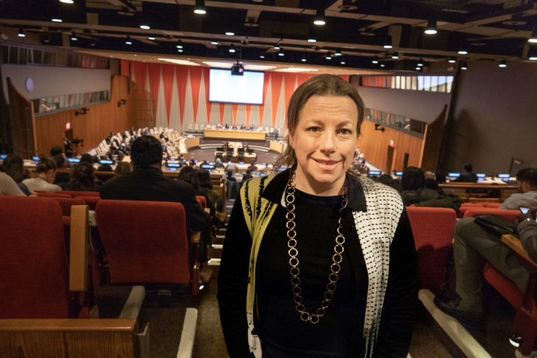 Janet Esquirol at UN EcoSoc Chamber, A Call For Peace (photo by Aaron Sylvan)