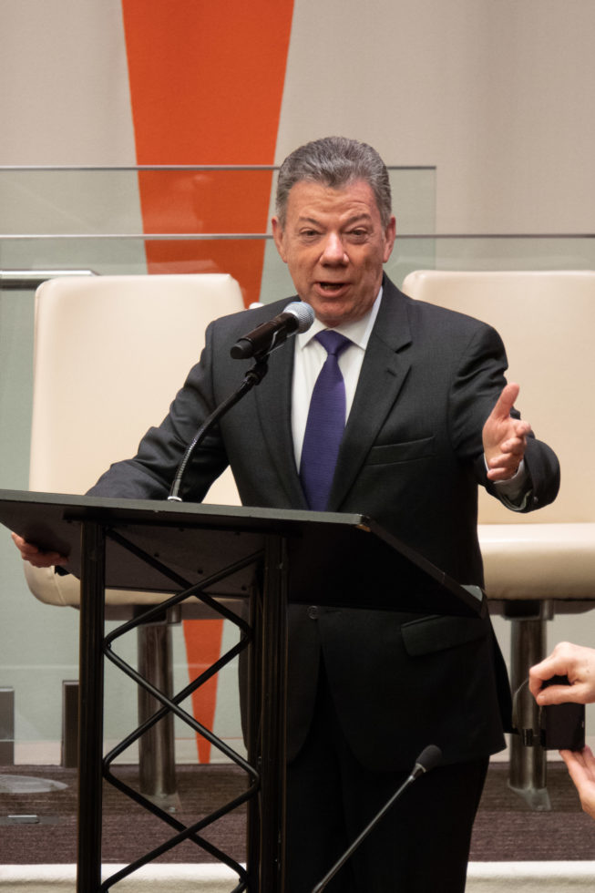 Juan Manuel Santos, former President of Colombia, at United Nations (photo by Aaron Sylvan) taken 2018-12-04 image#001