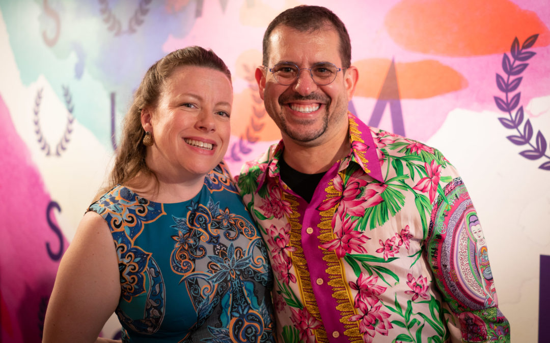 Janet and Aaron at AIGA Summer Soirée (photo by Aaron Sylvan) taken 2019-06-20 image#003